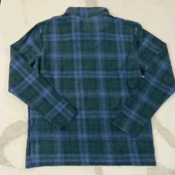 St John’s Bay NWT Blue Buffalo Plaid Fleece Half Zip Sweater Men's Large Flannel - Picture 6 of 6
